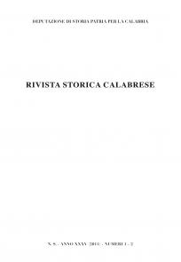 RIVISTA STORICA CALABRESE - 2014 Deputazione di Storia Patria per la Calabria