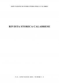 RIVISTA STORICA CALABRESE - 2016 Deputazione di Storia Patria per la Calabria