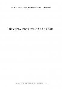 RIVISTA STORICA CALABRESE - 2017 Deputazione di Storia Patria per la Calabria