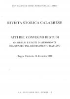 RIVISTA STORICA CALABRESE - 2012 Deputazione di Storia Patria per la Calabria