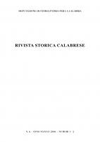 RIVISTA STORICA CALABRESE - 2016 Deputazione di Storia Patria per la Calabria