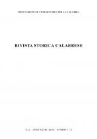 RIVISTA STORICA CALABRESE - 2018 Deputazione di Storia Patria per la Calabria